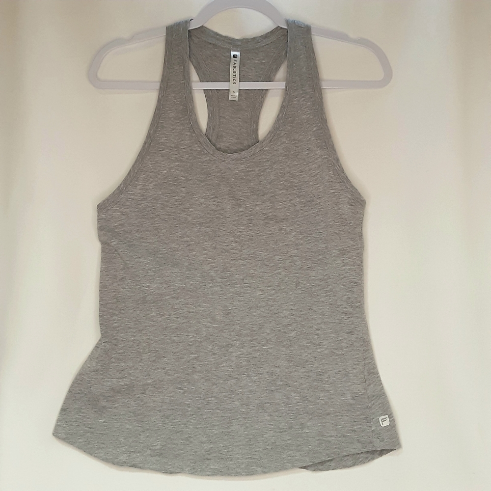 💎Fabletics Heather Gray Racerback Tank Top Activewear Athletic Size Small